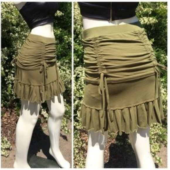 nomads Hemp Wear Olive drawstring skirt XS - Picture 4 of 5